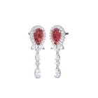 Ruby Pear Cut and White Diamond  High Jewellery Earrings