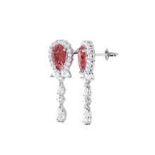 Ruby Pear Cut and White Diamond  High Jewellery Earrings