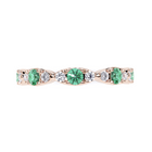 Emerald and White Diamond Navette Ring