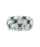 Classic Crown Emerald and White Diamond Ring