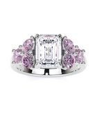 Emerald Cut White Diamond and Fancy Pink Diamond High Jewellery Ring