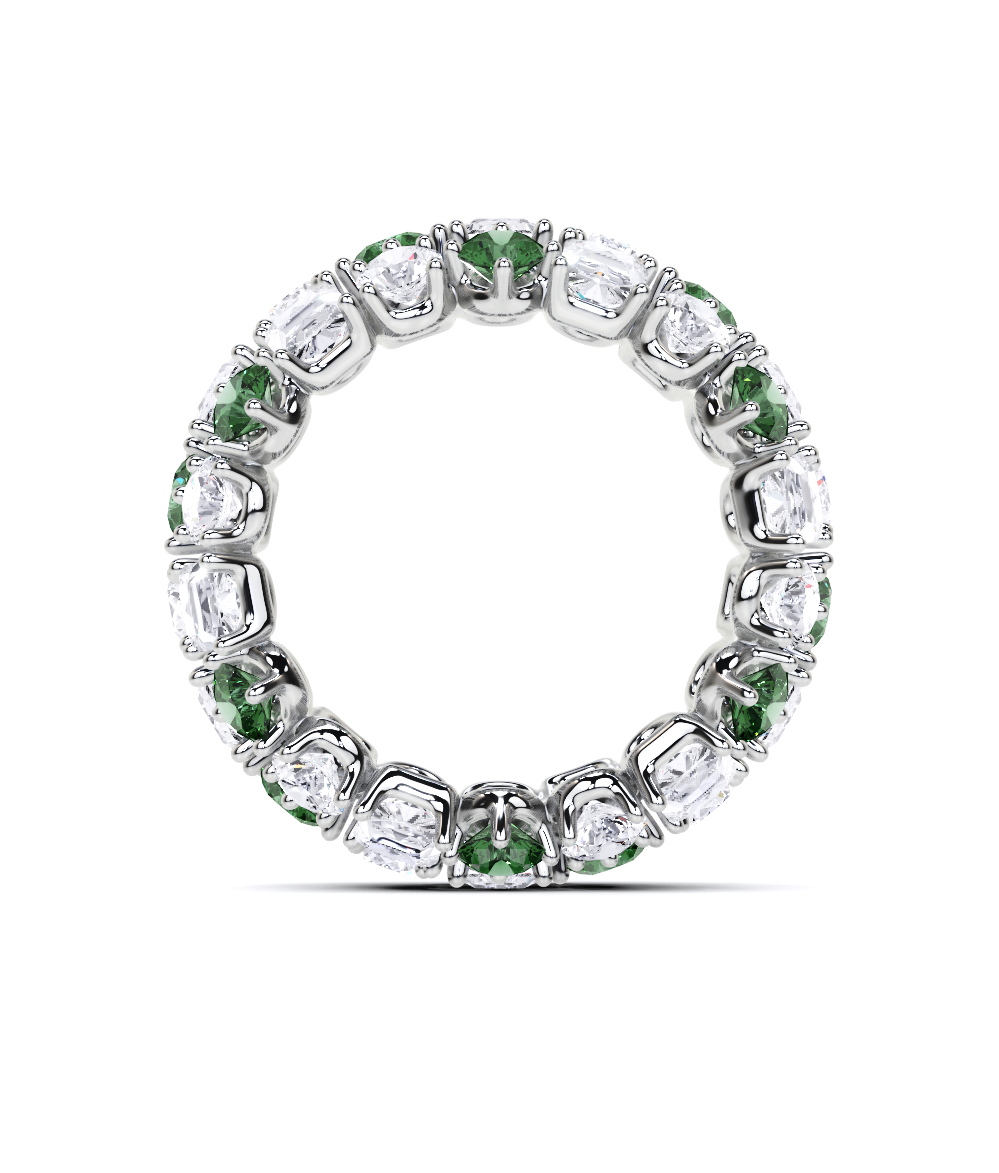 Classic Crown Emerald and White Diamond Ring