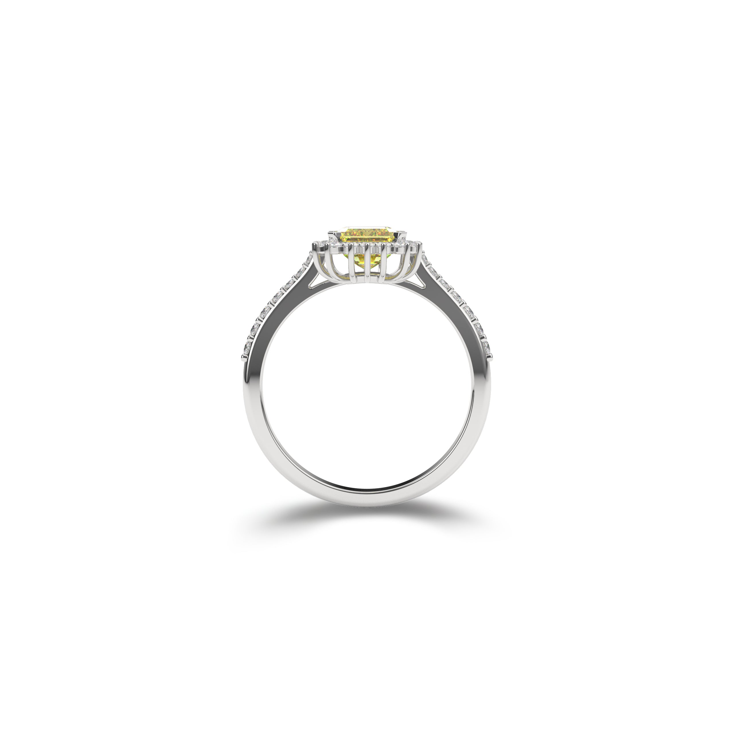 Emerald Cut Yellow Diamond Engagement Ring