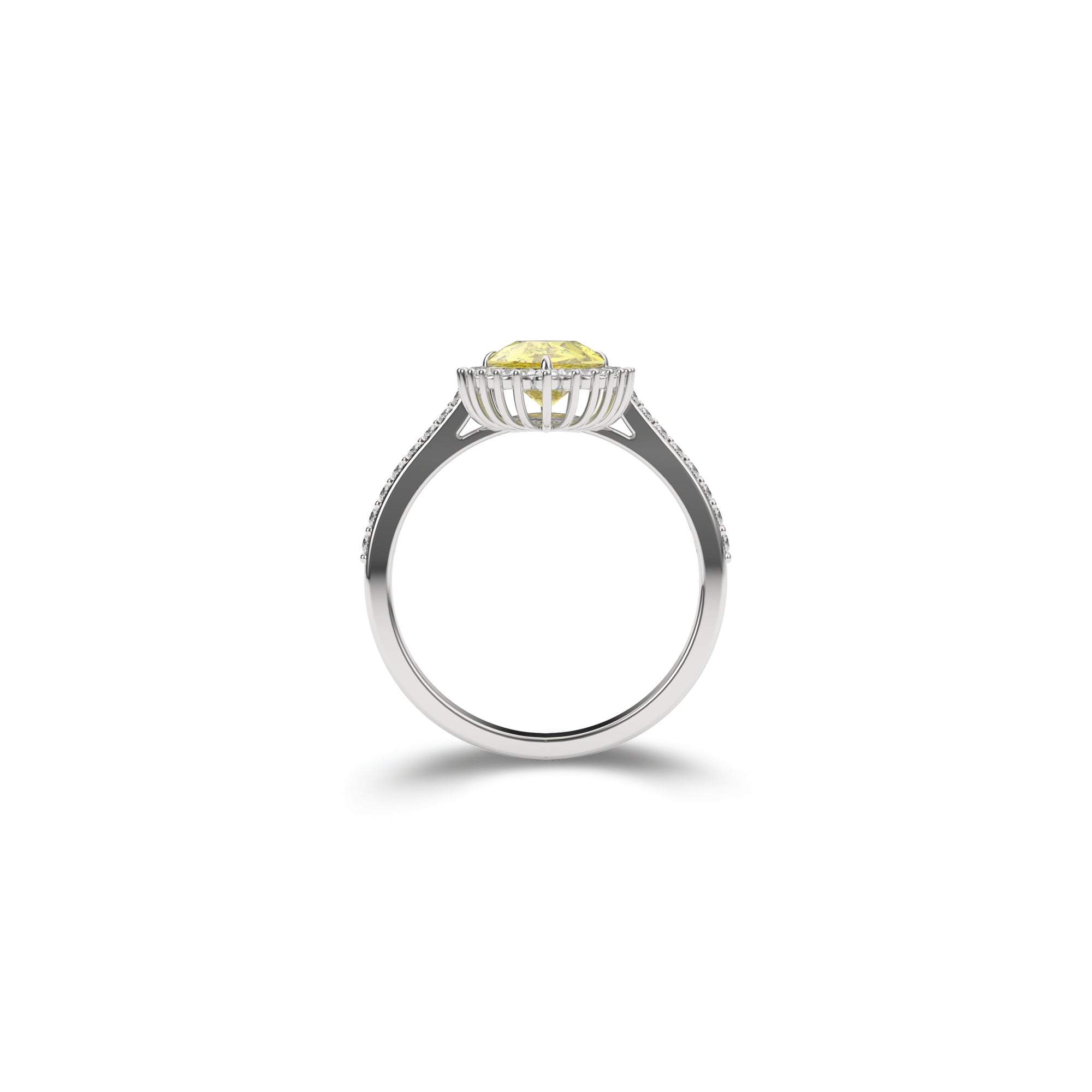 Icon Pear Shape Yellow Diamond and White Diamond Engagement Ring