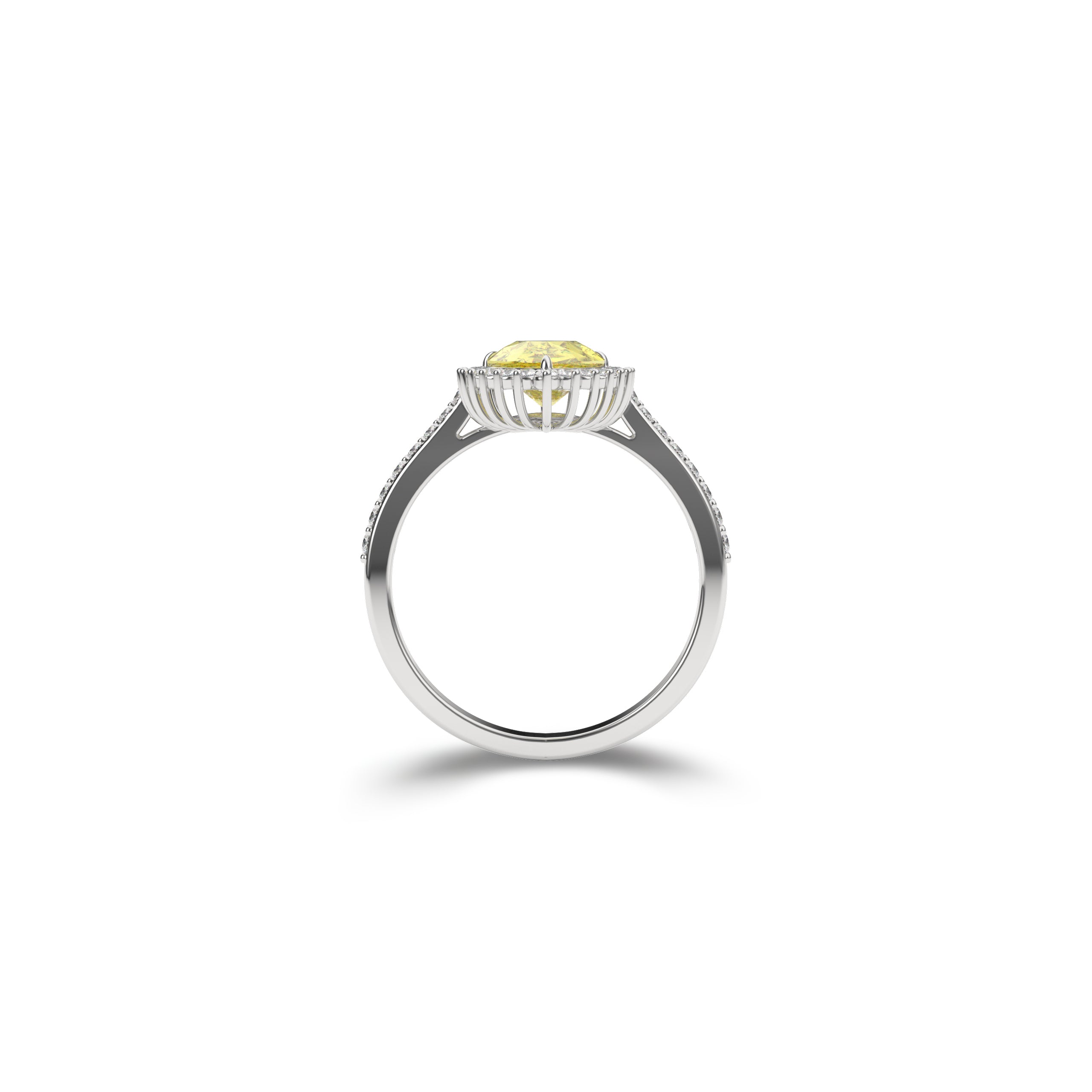 Icon Pear Shape Yellow Diamond and White Diamond Engagement Ring