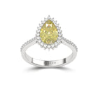 Icon Pear Shape Yellow Diamond and White Diamond Engagement Ring