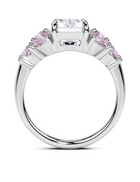 Emerald Cut White Diamond and Fancy Pink Diamond High Jewellery Ring