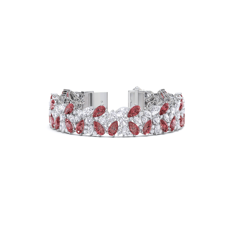 Ruby Pear and Diamond High Jewellery Bracelet