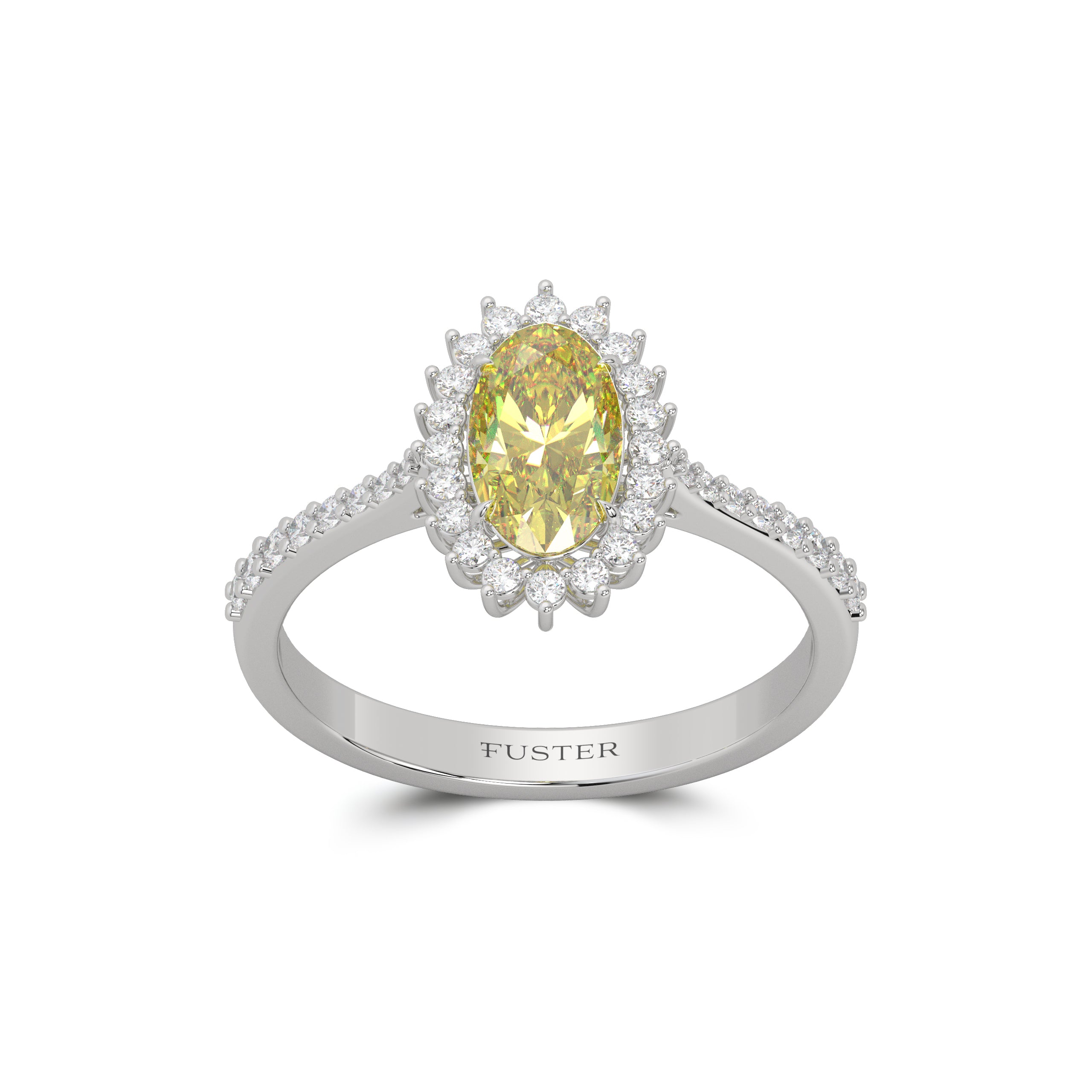 Icon Oval Shape Yellow Diamond  Engagement Ring