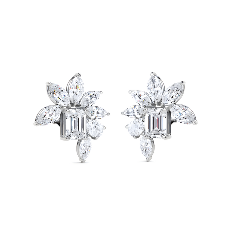 Emerald Cut and Marquis Diamond  High Jewellery Earrings