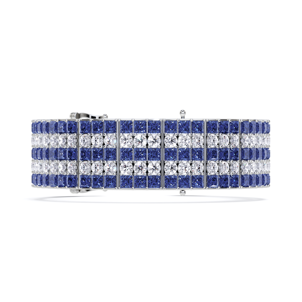 Sapphire and White Diamond  High Jewellery Bracelet