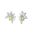 Emerald Cut Yellow Diamond and Marquis  Diamond High Jewellery Earrings