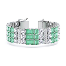 Emerald and White Diamond  High Jewellery Bracelet