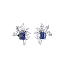 Emerald Cut Sapphire and Marquis Diamond  High Jewellery Earrings