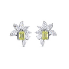 Emerald Cut Yellow Diamond and Marquis  Diamond High Jewellery Earrings