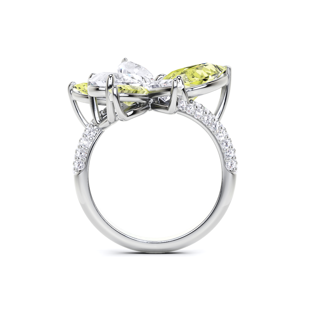 Yellow Marquise Cut and Diamond  High Jewellerly Ring