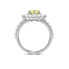 Yellow Classic Round Cut Diamond  Engagement Ring