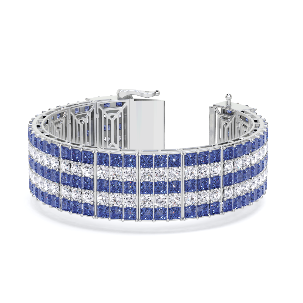 Sapphire and White Diamond  High Jewellery Bracelet