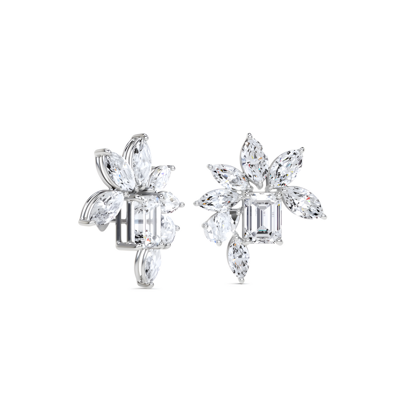 Emerald Cut and Marquis Diamond  High Jewellery Earrings