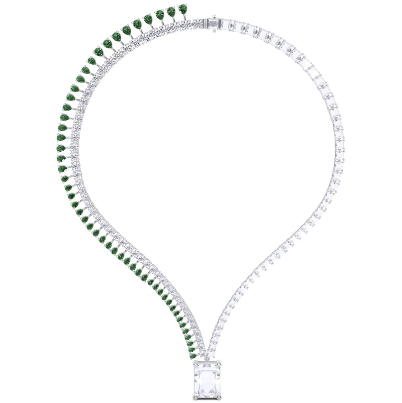 Emerald and White Diamond High Jewellery Necklace