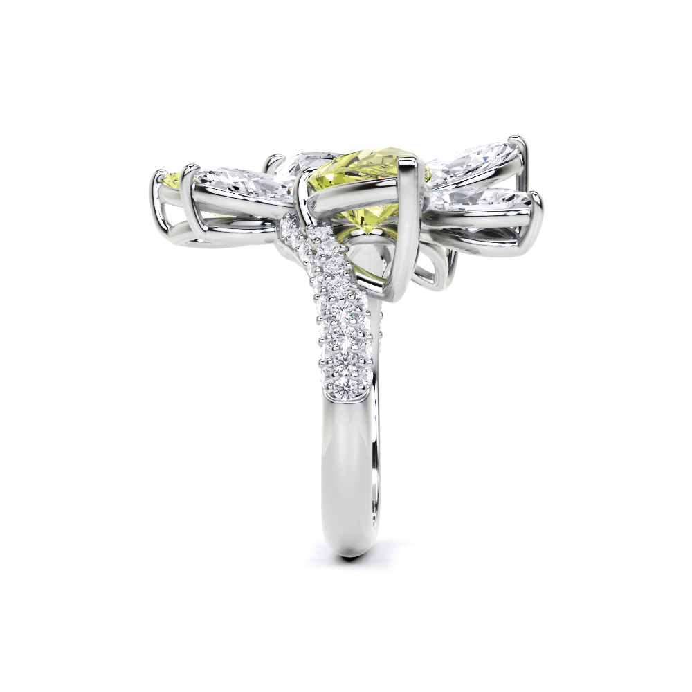 Yellow Marquise Cut and Diamond  High Jewellerly Ring