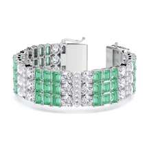 Emerald and White Diamond  High Jewellery Bracelet