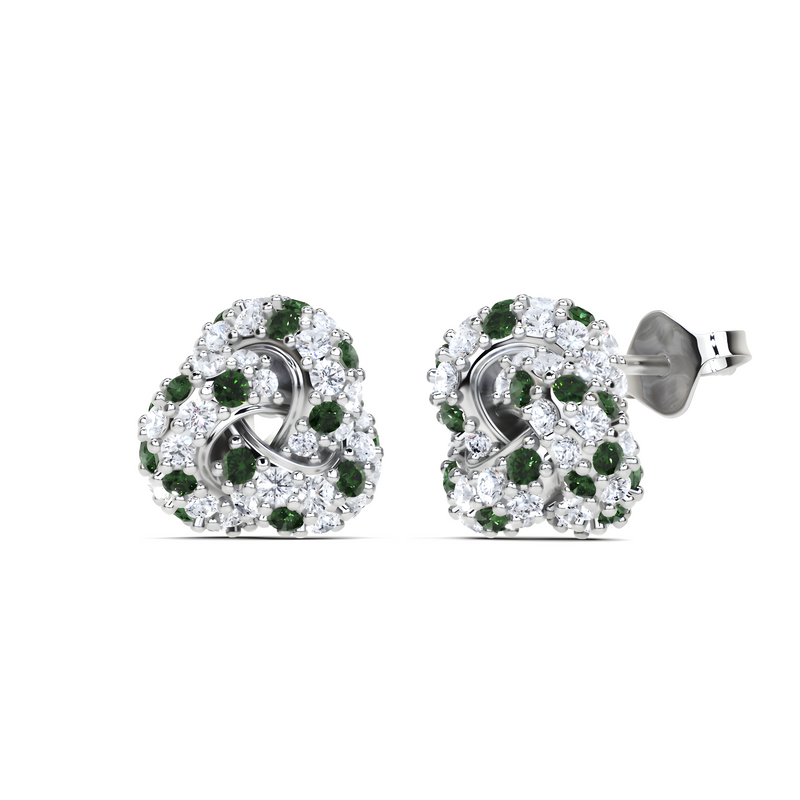 Knott Emerald and Diamond Earrings