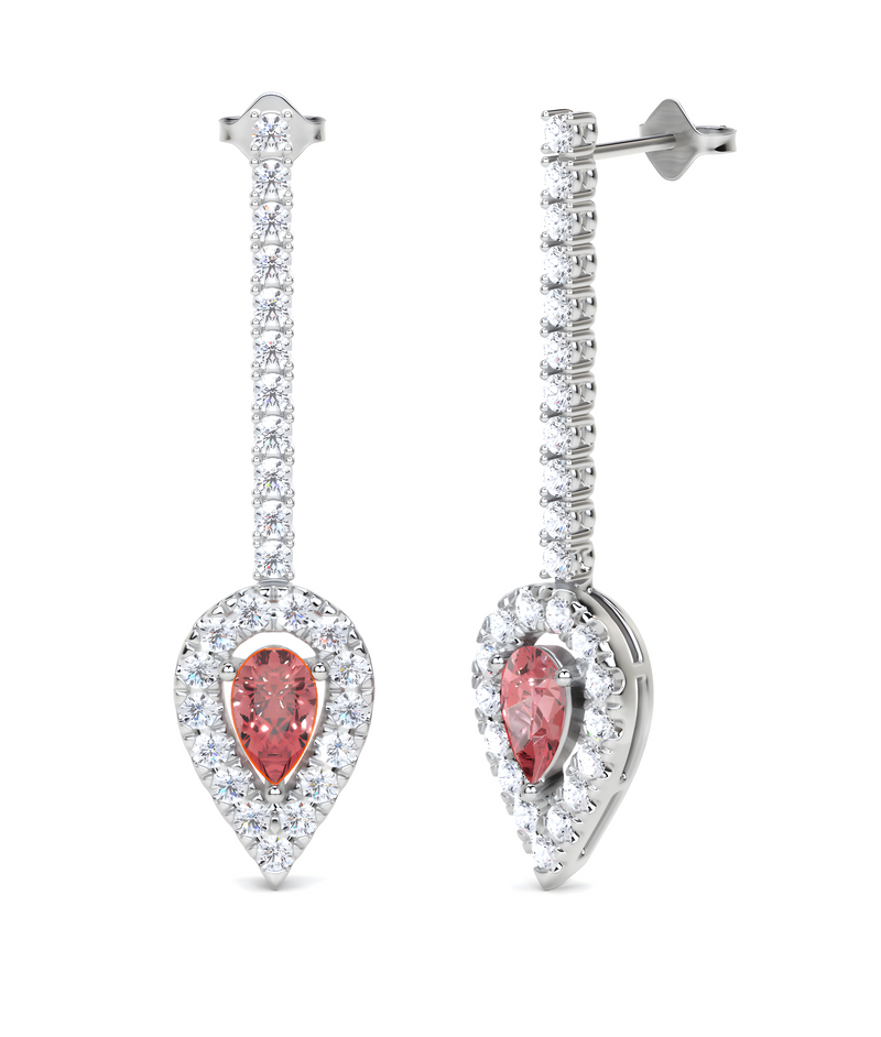 Pear Shape Ruby and White Diamond Fuster Exclusive Earrings