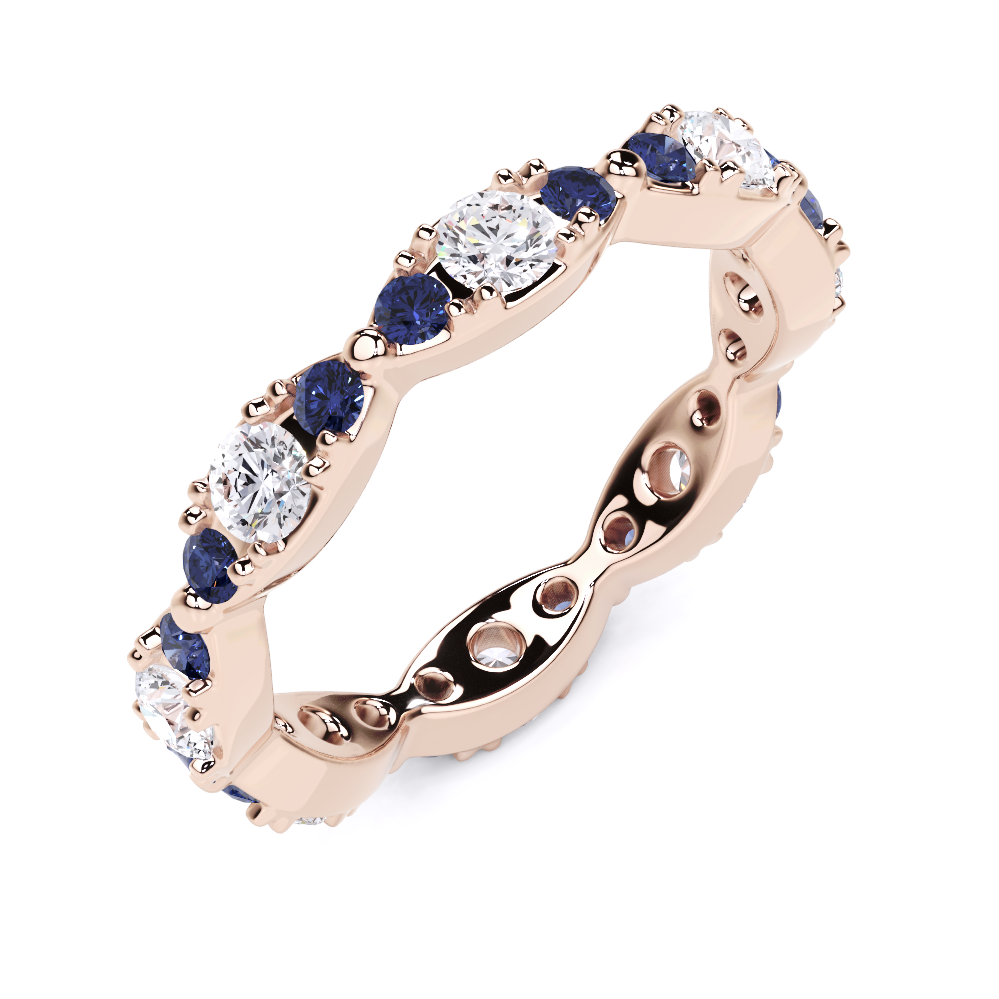 White Diamond and Sapphire Navette Ring