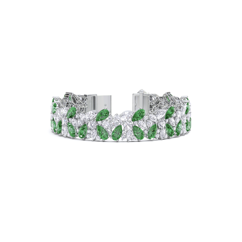 Emerald Pear and Diamond High Jewellery Bracelet