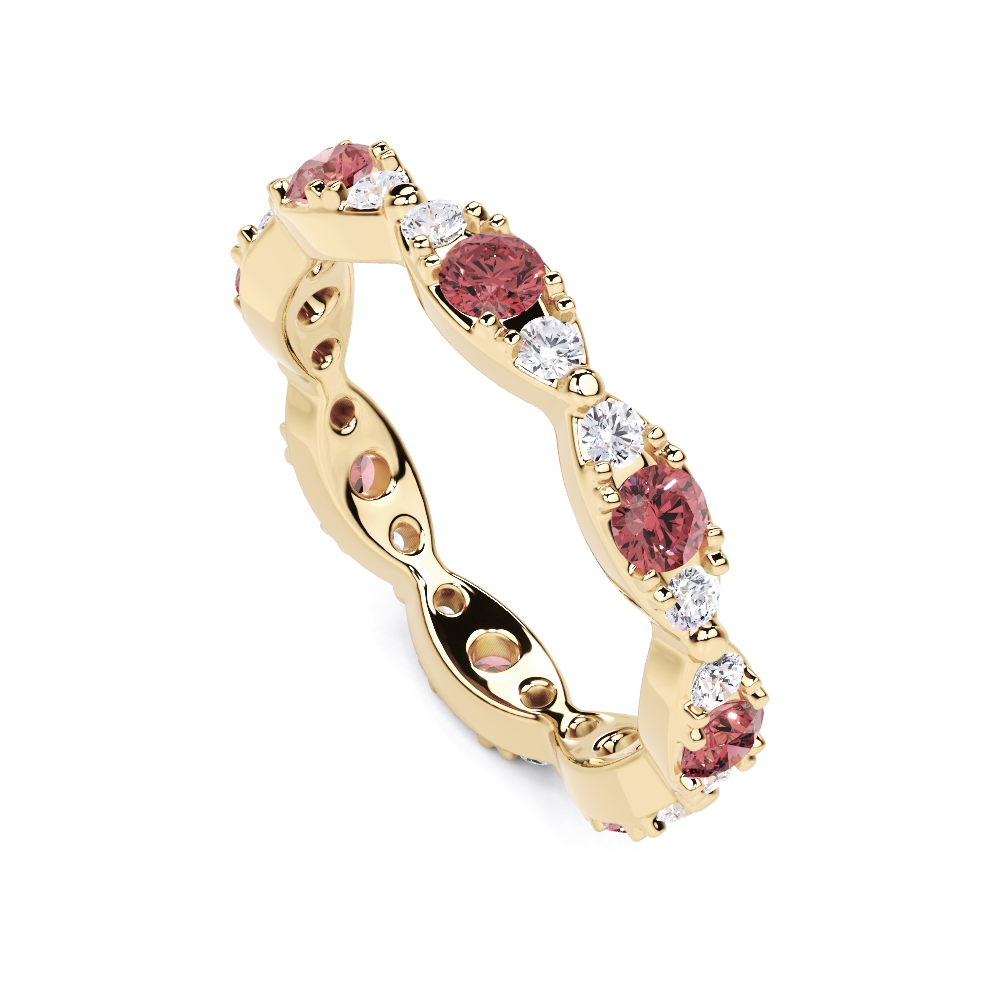 Ruby and White Diamond Navette Ring