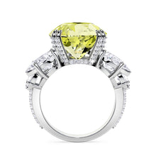 Fancy Yellow Pear Cut Diamond and White Diamond High Jewellery Ring