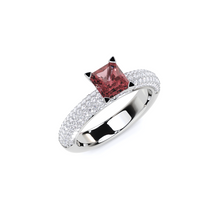 Radiant Cut Ruby and Diamond Ring