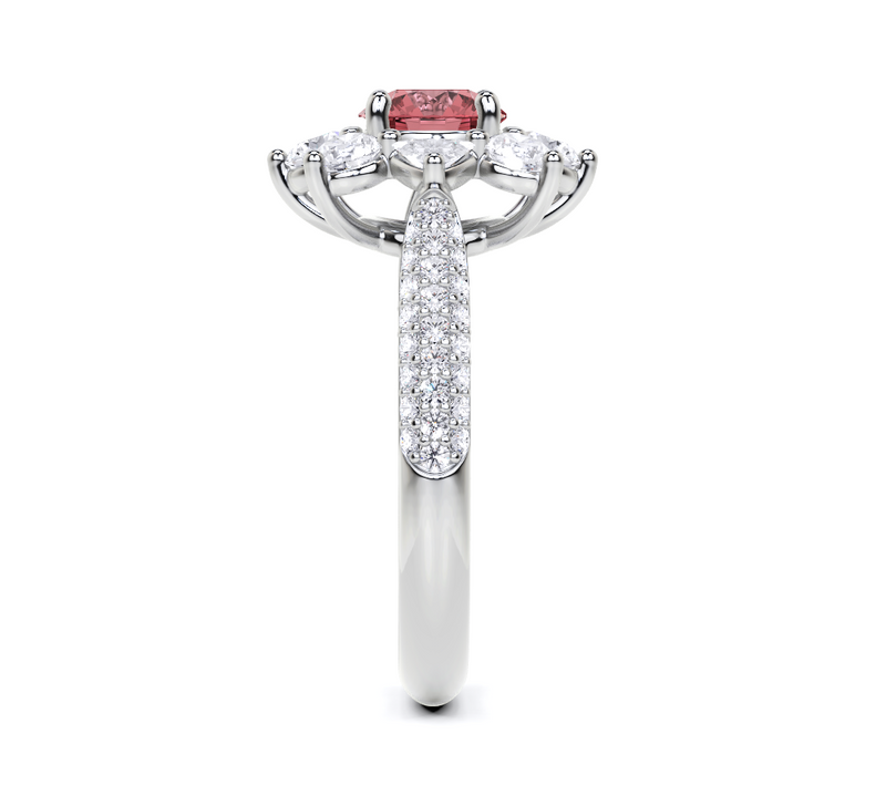 Ruby Round Cut and Diamond Ring