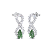 Infinity Emerald and Diamond Classic Earrings