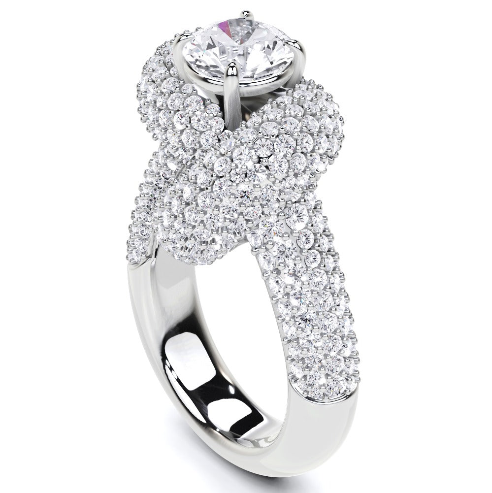 Anillo de alta joyería con diamantes Knott 