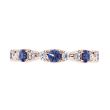 Sapphire and White Diamond Navette Ring