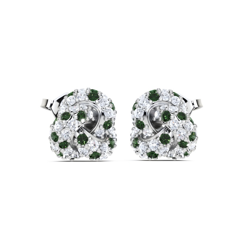 Knott Emerald and Diamond Earrings