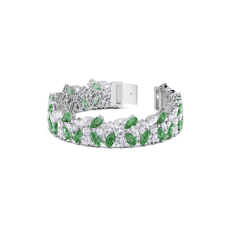 Emerald Pear and Diamond High Jewellery Bracelet