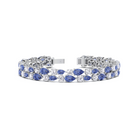 Sapphire Pear and Diamond Bracelet