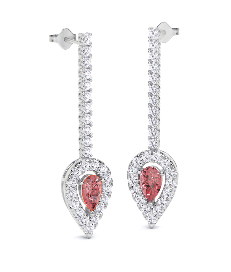 Pear Shape Ruby and White Diamond Fuster Exclusive Earrings