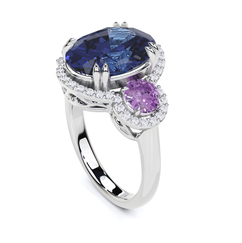 Oval Sapphire And Amethyst Futer Exclusive Ring