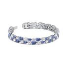 Sapphire Pear and Diamond Bracelet