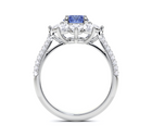 Sapphire Round Cut and Diamond Ring