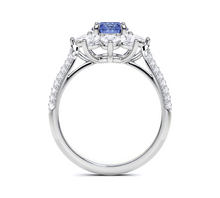 Sapphire Round Cut and Diamond Ring