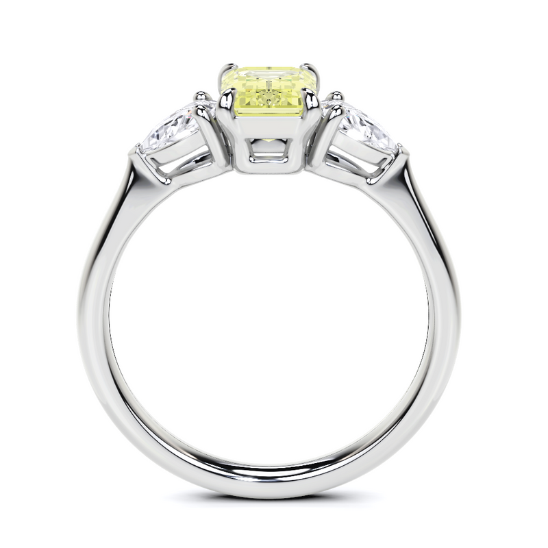 Fancy Yellow Emerald Cut Diamond  Engagement Ring