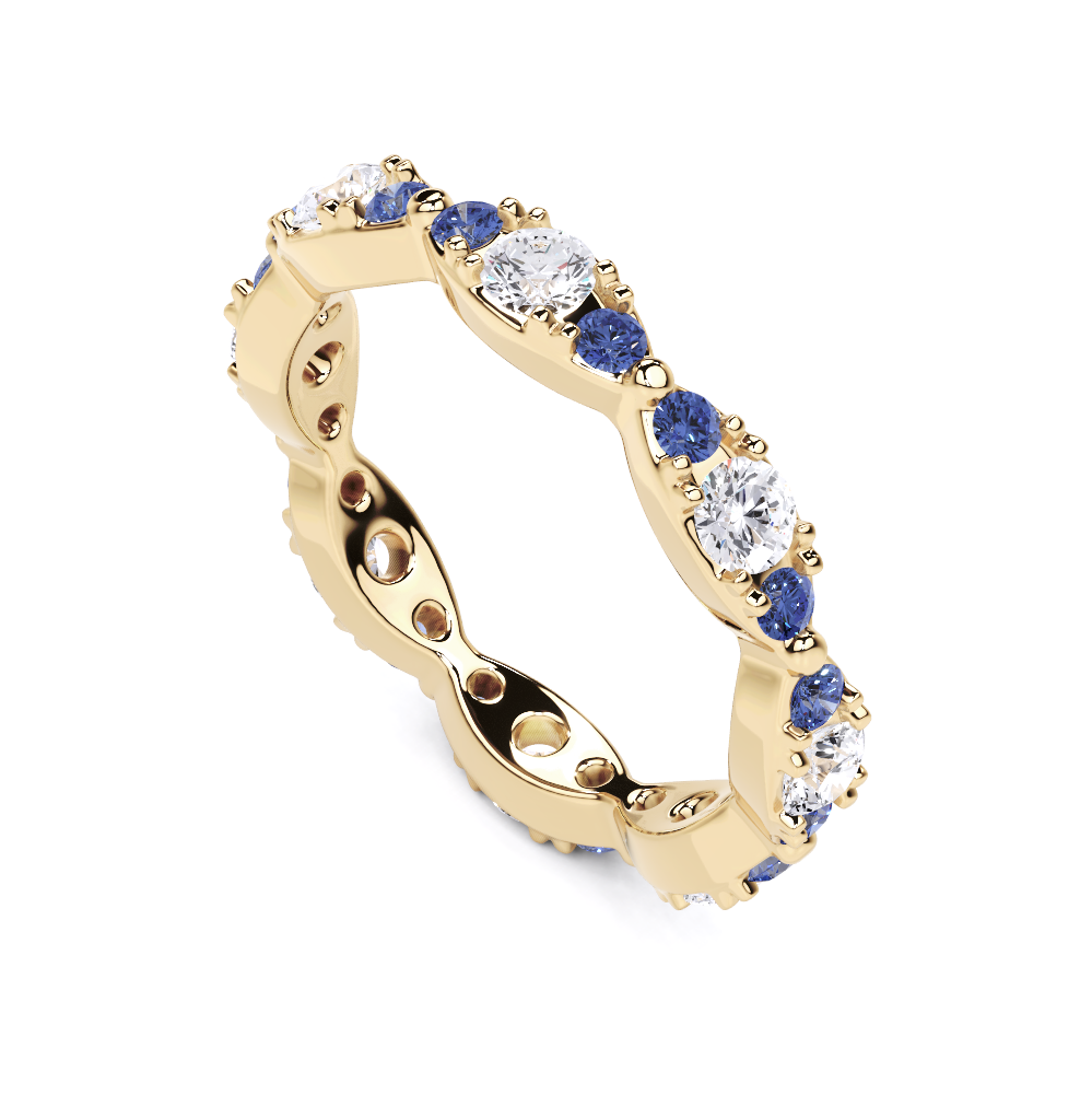 White Diamond and Sapphire Navette Ring