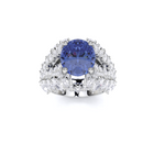 Sapphire Oval and Diamond High Jewellery Ring