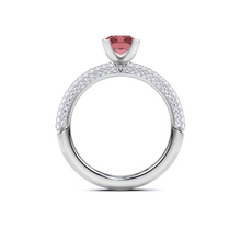 Radiant Cut Ruby and Diamond Ring