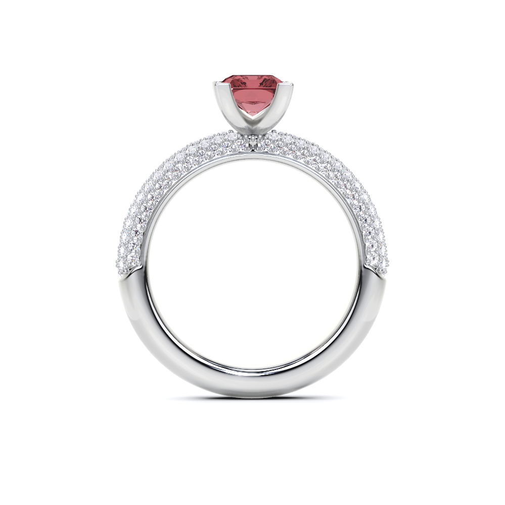 Radiant Cut Ruby and Diamond Ring